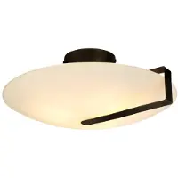 Searchlight Sundial taklampe, svart/opalhvit, stål, glass, E27