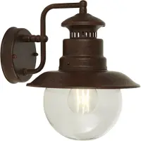 Searchlight Vegglampe Station, brun, IP44