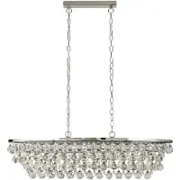 Searchlight Michelle hengelampe, krom/klar, krystallglass, 92 cm, E27