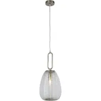 Searchlight Elixir pendellampe, nikkelfarget/klar, glass, Ø 24 cm, E27