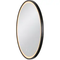 SLV Trukko LED-veggspeil IP44 CCT svart Ø 61 cm