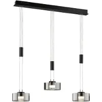 FISCHER&HONSEL GMBH LED-pendellampe Lavin, lengde 100 cm, sandsvart/røykgrå