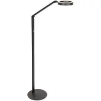 Steinhauer LED-gulvlampe Ringlux, svart, metall, justerbar