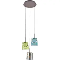 Paul Neuhaus LED-pendellampe Zula, Ø 40 cm, fargerik, 3 lyskilder.