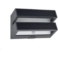 Lutec LED-solcelledrevet utendørs vegglampe BARLO, mørkegrå 21 cm, sensor, IP54
