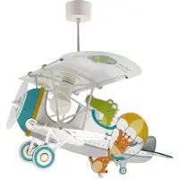 DALBER pendellampe Crocodile Plane, fargerik, tre/plast