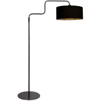 Steinhauer Gulvlampe Bloeba, svart-gullfarget, høyde 165 cm, chintz