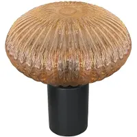 Mexlite Bordlampe Bloeba, Ø 30 cm svart/ravfarget, glass