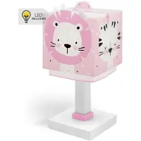 DALBER Bordlampe Baby Jungle, rosa, G4, bredde 14 cm