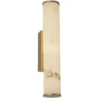 Searchlight LED-vegglampe til bad Wales, gull/marmorert, 35 cm stål/harpiks