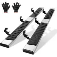 Vevor stigbrett, 6" trinnstenger kompatible med 2015-2023 Ford F150-Crew Cab/2017-2023 Ford F-250 F-350 Super Duty Crew Cab, 201 sidetrinnsnurrer i rustfritt stål, 500 kg kapasitet, 2 deler