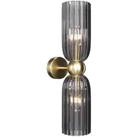 Maytoni vegglampe Antic, 2 lyskilder, gull/grå, glass