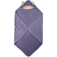 Pippi Baby Babyhåndkle - 83x83 cm - Lavendel m. Kat - - OneSize - Babyhåndkle