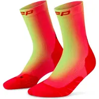 Cep Core Run EDT. GRADIENT Socks Mid Cut 5.0, Løpestrømper, Dame, Red/Lime