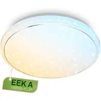 Briloner LED-taklampe Star, hvit, stjernedekor, CCT, dimbar