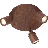 QAZQA Japandi taklampe mørkt tre med justerbare spotter 3-lys IP44 - Ducha