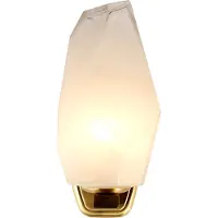 Searchlight Rocky vegglampe, 1 lyskilde, messingfarget, stål, glass, IP44