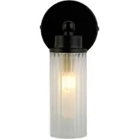 Searchlight Imperial vegglampe, svart, 1 lyskilde, stål, glass, IP44