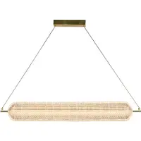 Searchlight Kapsel LED-hengelampe, lang, messingfarget, jern, akryl