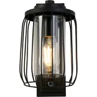 Searchlight Reed utendørs vegglampe, IP44, svart, metall