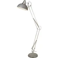 Searchlight Gulvlampe Goliath, grå, metall, E27, 170 cm, justerbar