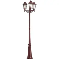 QAZQA Klassisk utendørs lykt mørkerød 220 cm 3 lys IP44 - Havana