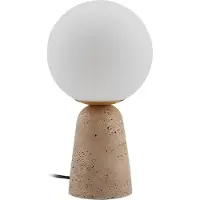 LINDBY bordlampe Kirstan, beige, hvit, glass, stein, 33 cm