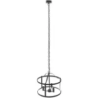 LUCANDE hengelampe Eryk, Ø 40 cm, svart, glass, 3 lyskilder