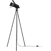 LINDBY Trefots-gulvlampe Devon i svart