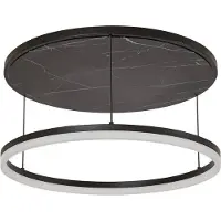 LUCANDE LED-taklampe Orven, svart/marmor, Ø 50 cm, dimbar.