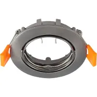PRIOS innfelt taklampe Fibur, mørk grå, aluminium, Ø 8,2 cm