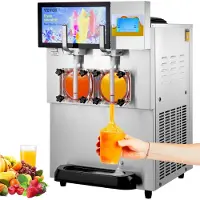 Vevor 8L / 2,1 Gallon Dobbelbolle Kommersiell Slushmaskin Margarita Smoothie Frossen Drikk
