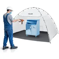 Vevor bærbart malebokstelt, 32930 x 2300 x 1880 mm maleteltstasjon, sprøyteskur med innebygd gulv og netting, stor plass, Oxford sprøytelaksetelt for skap, stoler, bord