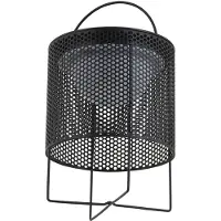 LINDBY LED-solcelledrevet terrasselampe Achilleas, RGBW, svart