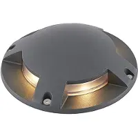 LINDBY gulv-spotlight med LED Cormac, 4 lyskilder, Ø 21 cm, IP67