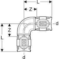 Geberit Vinkel FlowFit 90gr PPSU ø75mm