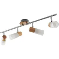 LINDBY downlight Christoph, 68 cm, 4 lyskilder, tre, glass