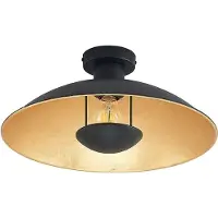 LINDBY taklampe Narisara, Ø 40 cm, E27, svart-gull
