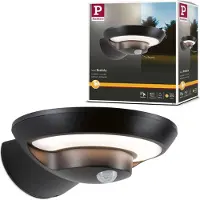 Paulmann utendørs LED-vegglampe Bordola, sensor, antrasitt