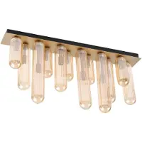 LUCANDE taklampe Freylin, 12-lys, rav, glass, 6 cm