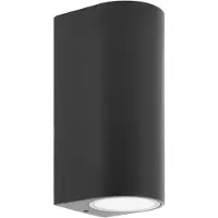 PRIOS utendørs vegglampe Tetje, svart, rund, 16 cm