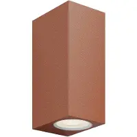 LUCANDE Utendørs vegglampe Tavi, rustbrun, aluminium, opp/ned