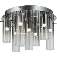 LUCANDE LED-taklampe Korvitha, 7-lys, grå, glass