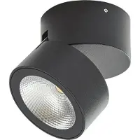 LINDBY LED-downlight Nolivar, svart, Ø 9 cm, IP54