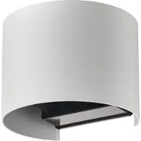 LINDBY Smart LED-utendørs vegglampe Dara, hvit, rund, CCT RGB, Tuya