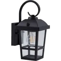 LINDBY utendørs vegglampe Eloane, svart, stål, 29 cm