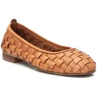Carmela for woman. 16166203-CAMEL Leather ballerinas 161662 brown (36), Flat, None, Casual, Classic