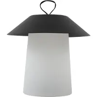 LINDBY LED oppladbar bordlampe Kalina, svart/hvit, IP44