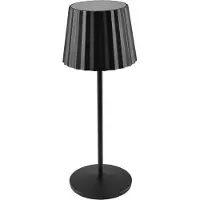 LINDBY LED-batteridrevet bordlampe Esali, svart, metall, IP65