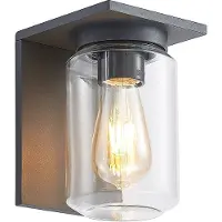 LUCANDE utendørs vegglampe Semka, antrasitt, aluminium, glass, 20 cm